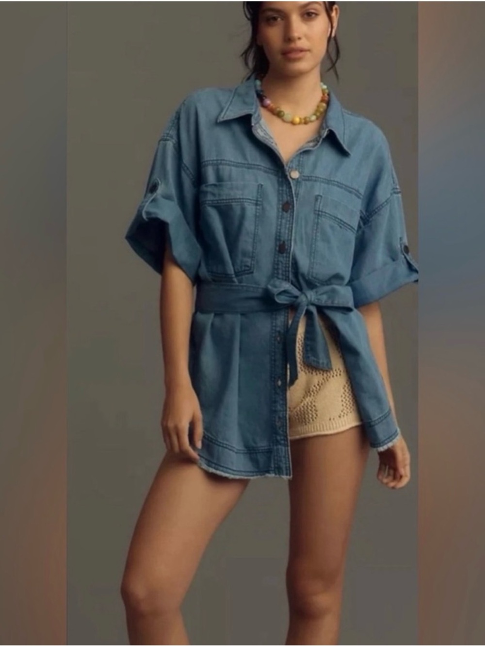 NWT Pilcro Anthropologie Denim Tie-Waist